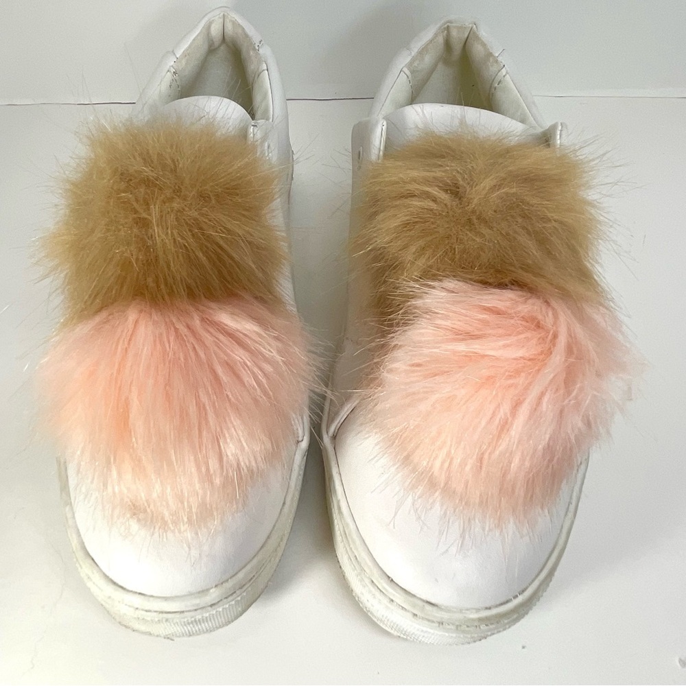Sam Edelman Women’s Leather Pompom Sneakers Size 7.5M‎
